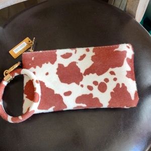 Cow Print Wristlet